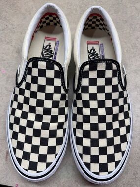 Vans Checkerboard Slip-On Sneakers - Black & White